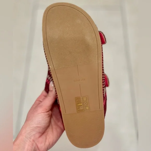 Dolce Vita Ralli Pink Knit Woven Boho Sandals- Size 8 - Picture 6 of 8